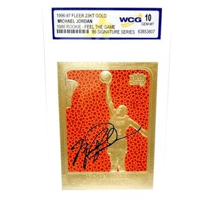 1996 MICHAEL JORDAN Fleer '86 ROOKIE Feel The Game NBA 23K Signature GOLD Card